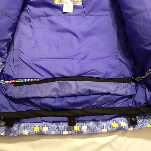 Burton girls 10/12 Large purple, yellow & white warm winter jacket - Picture 8 of 9